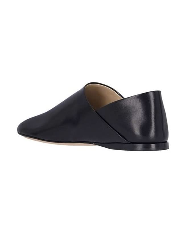 Loewe Black Lamb Leather Slip On Loafers 