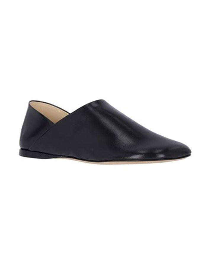 Loewe Black Lamb Leather Slip On Loafers 