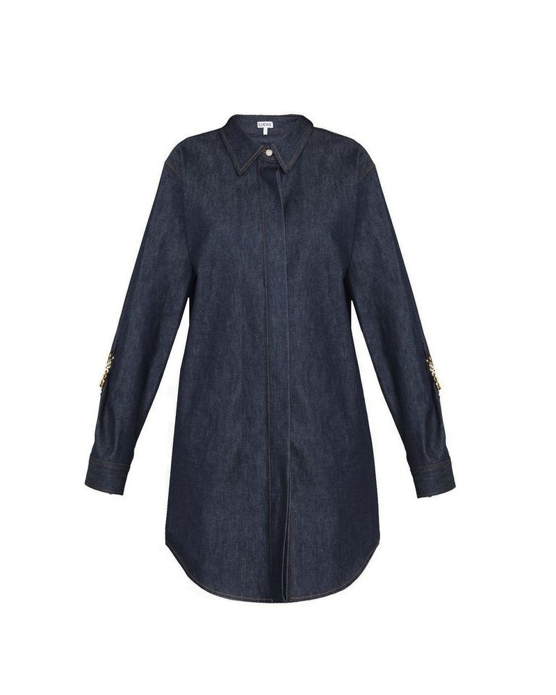Loewe Blue Cotton Dress Glam Steals