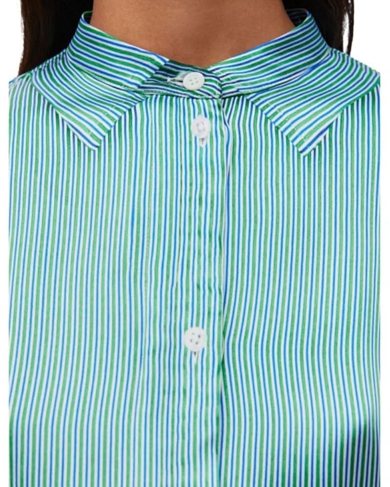 Loewe Blue Silk Pattern Shirt 