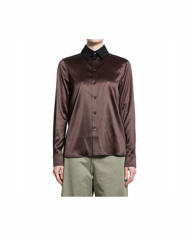 Loewe Brown Silk Dress Shirt Glam Steals