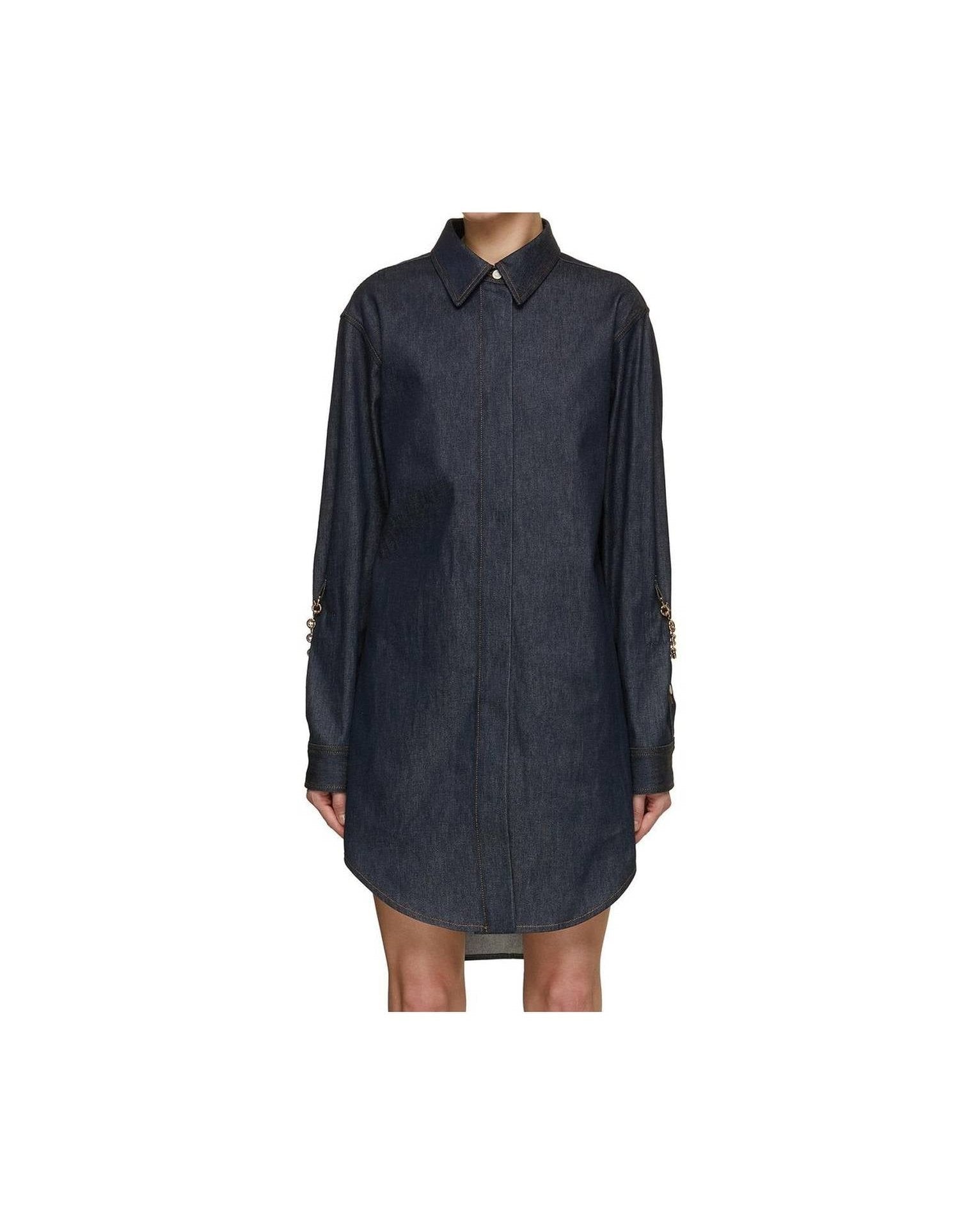 Loewe Denim Chain Shirt Dress Glam Steals