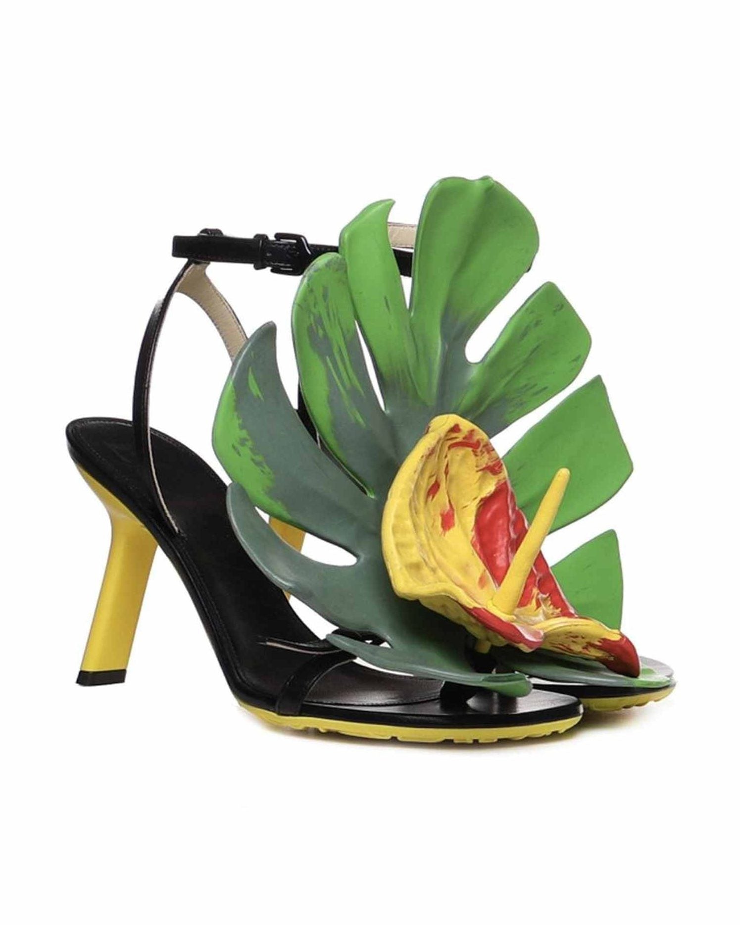 Loewe Leather Petal Monstera Sandals Glam Steals