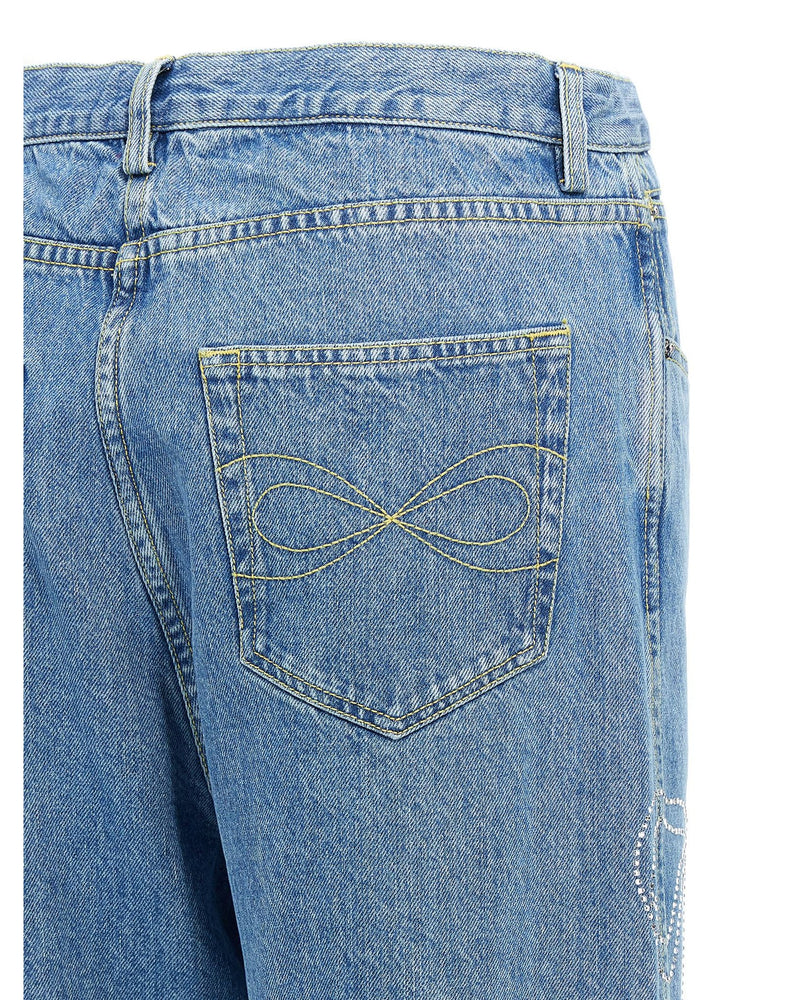 Mach & Mach Crystal Ribbon Hot Fix Jeans Glam Steals