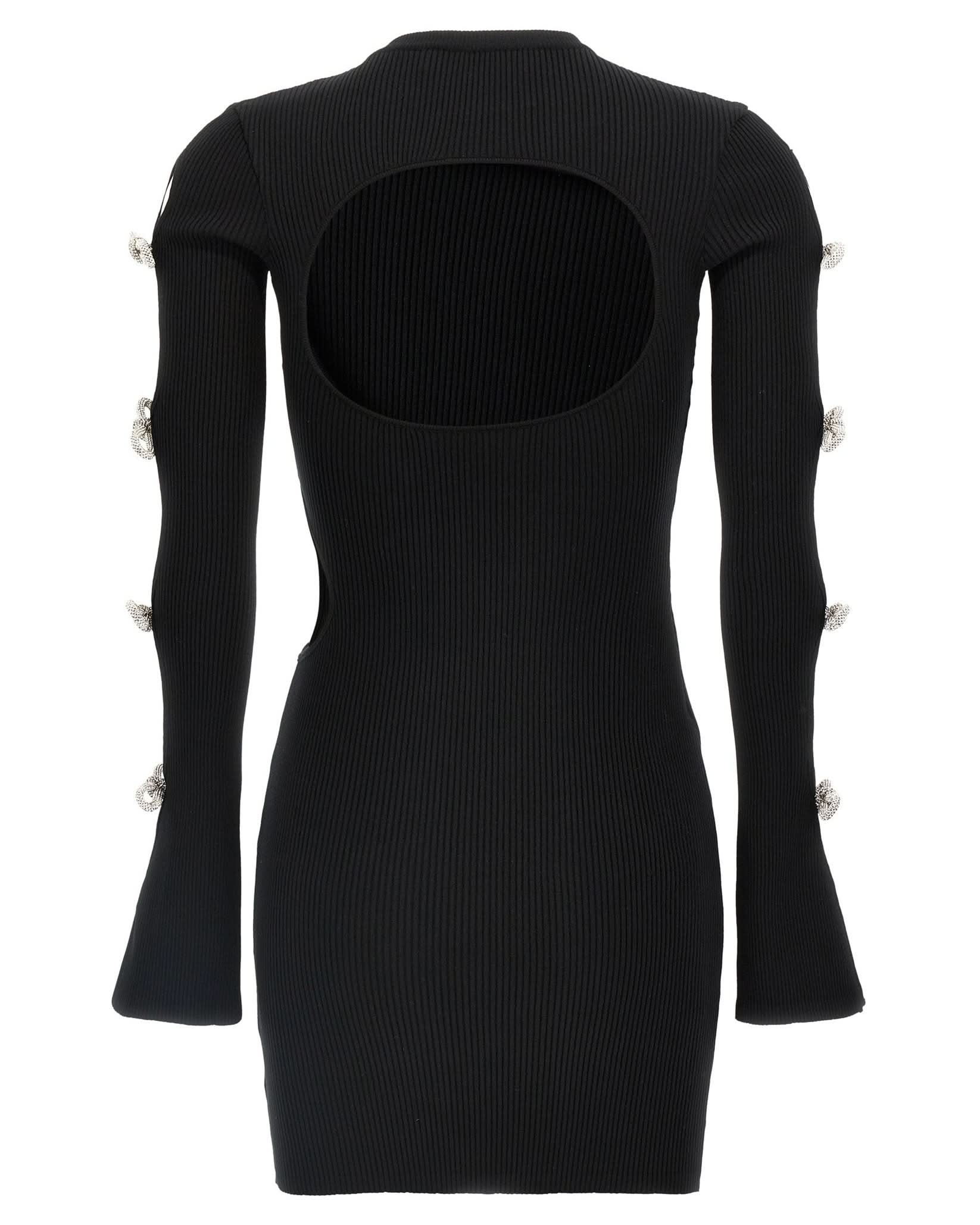 Mach & Mach Cut Out Crystal Bow Dress Glam Steals