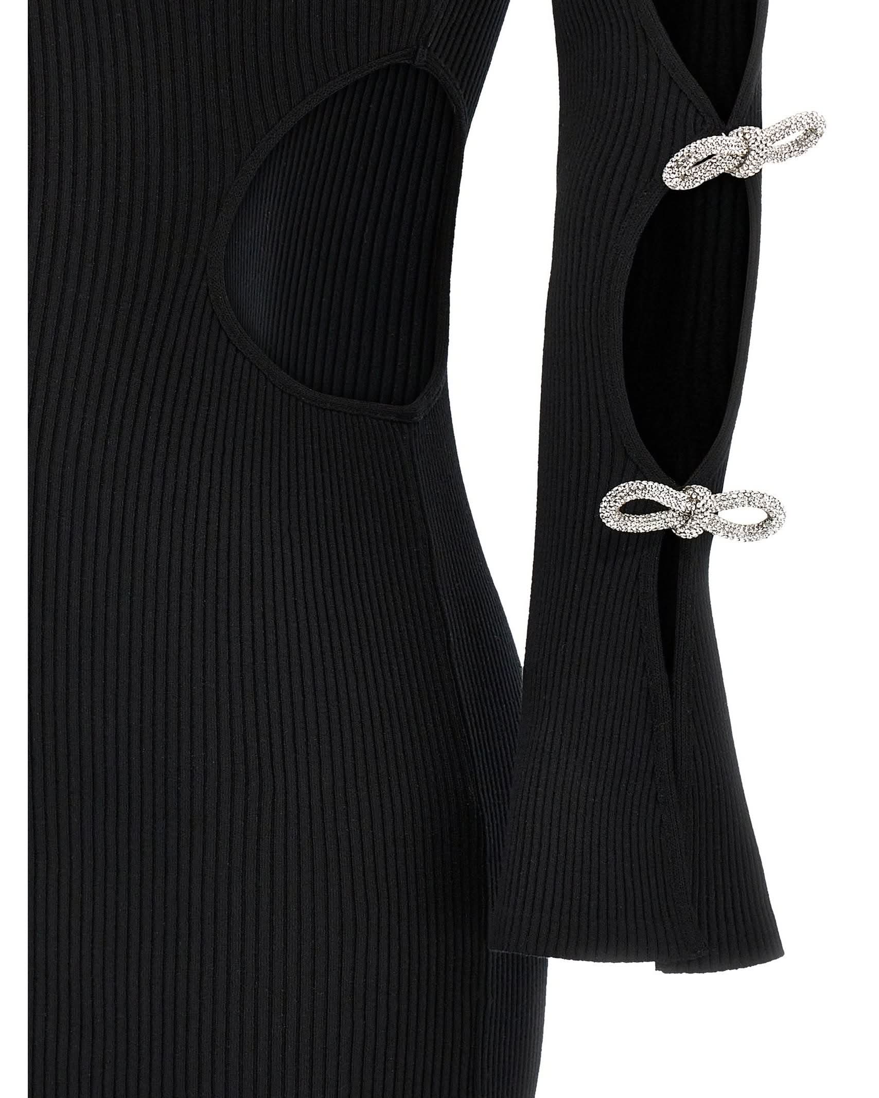 Mach & Mach Cut Out Crystal Bow Dress Glam Steals
