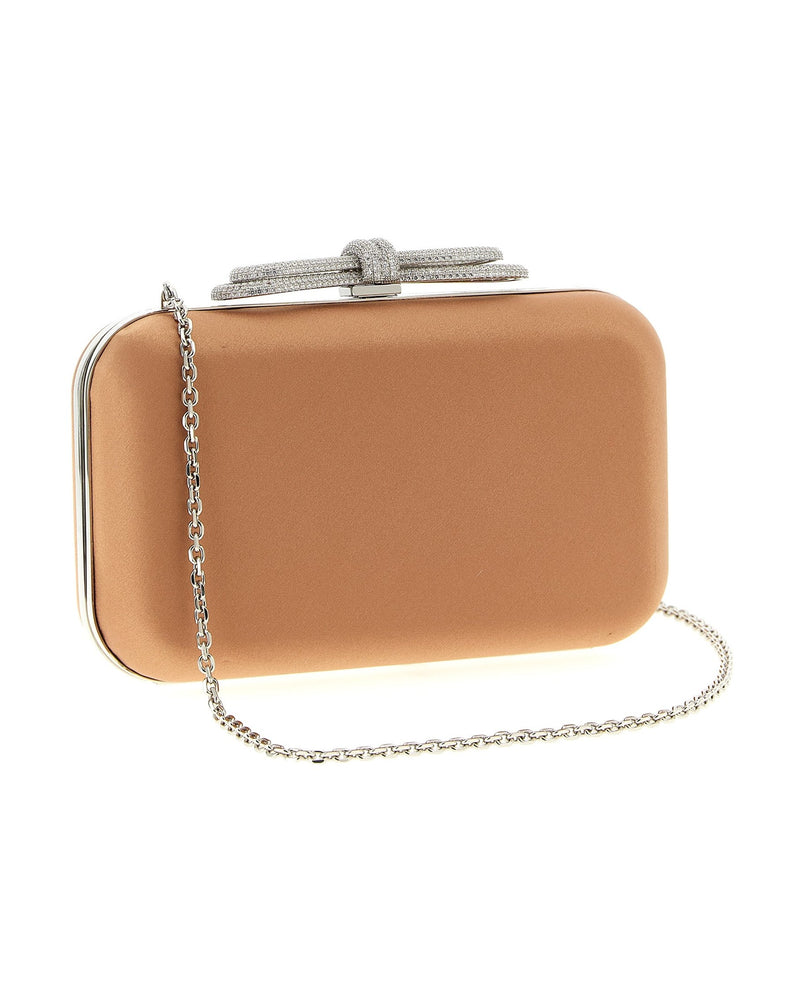 Mach & Mach Satin Double Bow Clutch Glam Steals