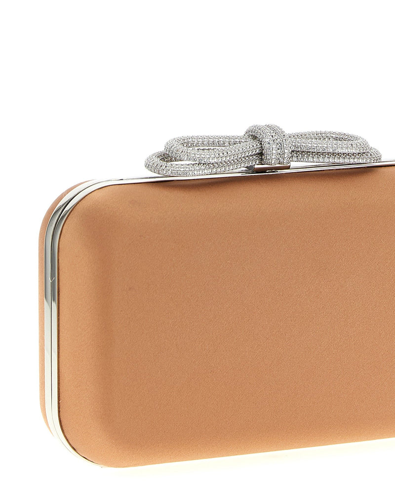 Mach & Mach Satin Double Bow Clutch Glam Steals