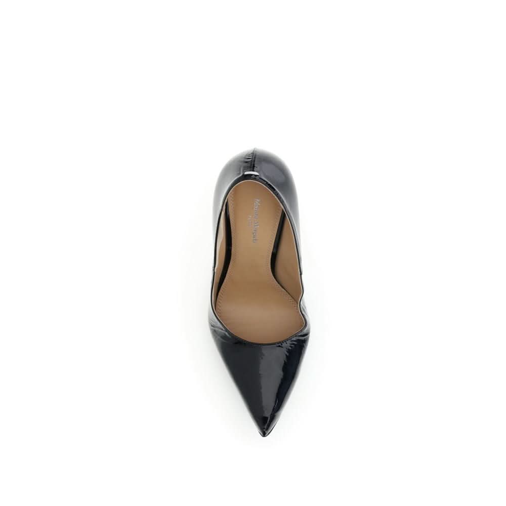 Maison Margiela Black Calf Leather Bos Taurus High Heel Pumps 