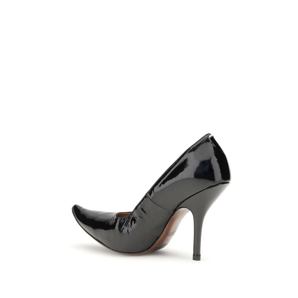 Maison Margiela Black Calf Leather Bos Taurus High Heel Pumps 