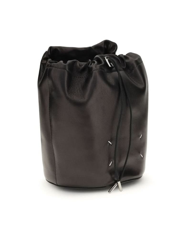 Maison Margiela Black Calf Leather Bos Taurus Shoulder Bag Glam Steals