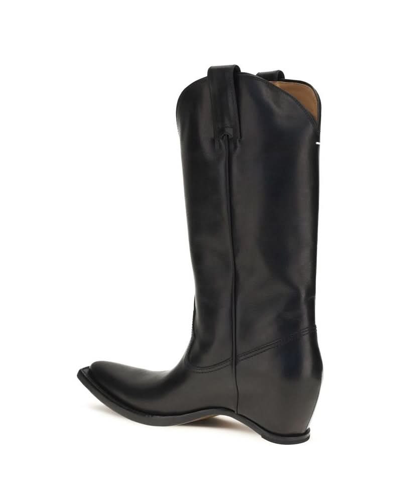 Maison Margiela Black Leather Calf Bos Taurus Boots Glam Steals