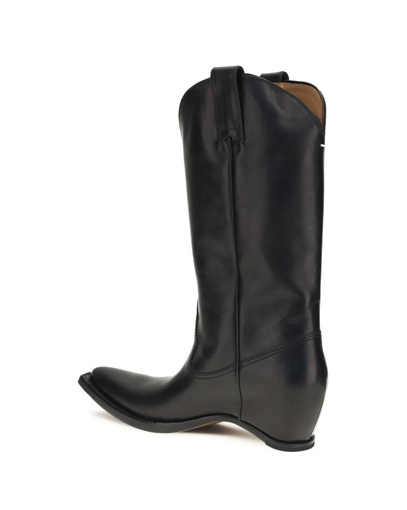 Maison Margiela Black Leather Calf Bos Taurus Boots Glam Steals
