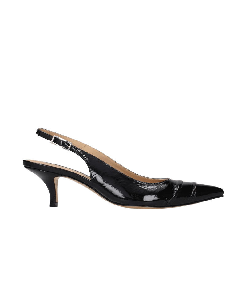 Maison Margiela Black Leather Mid Heel Pumps Glam Steals