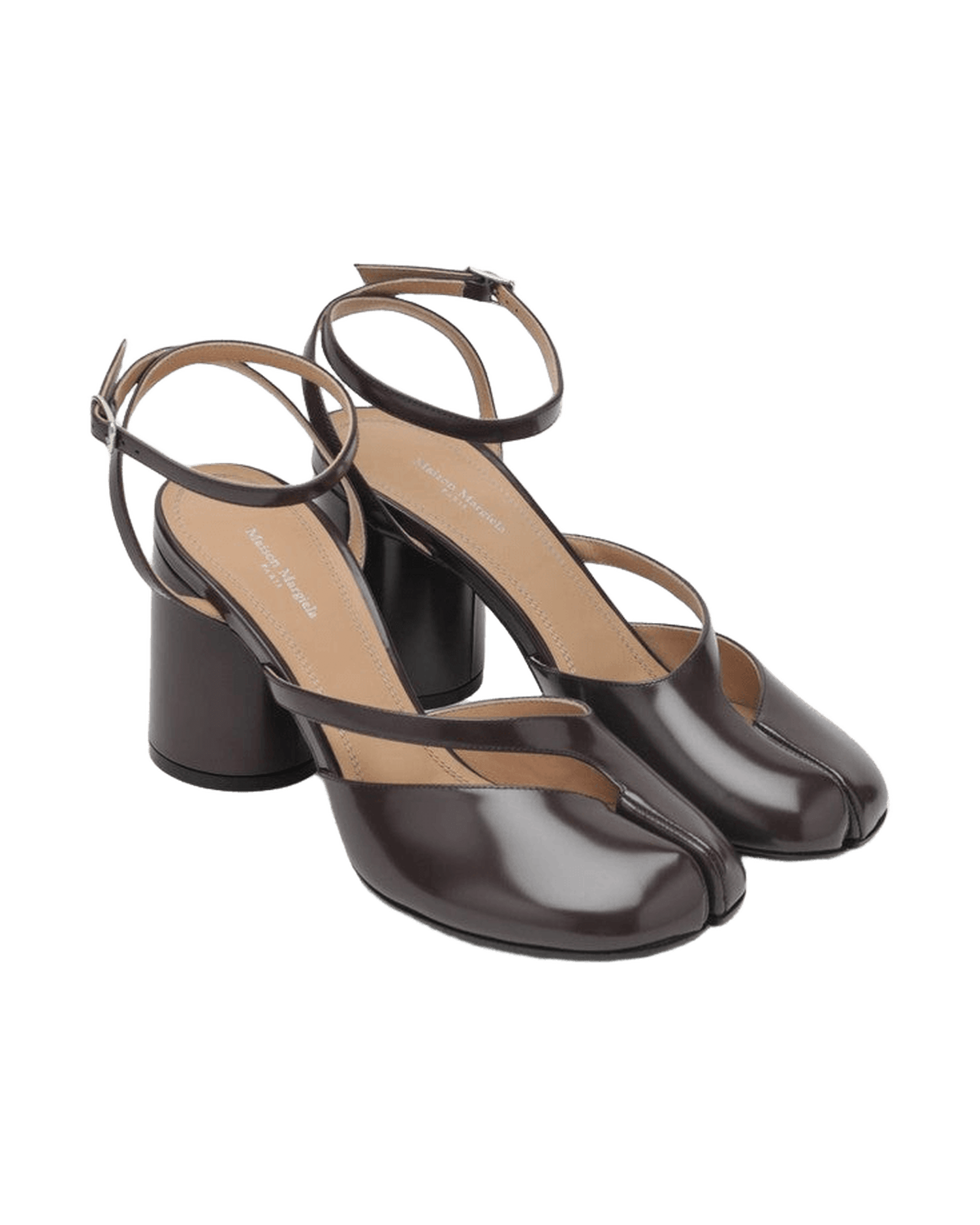 Maison Margiela Brown Leather Tabi Sandals In Brushed Glam Steals