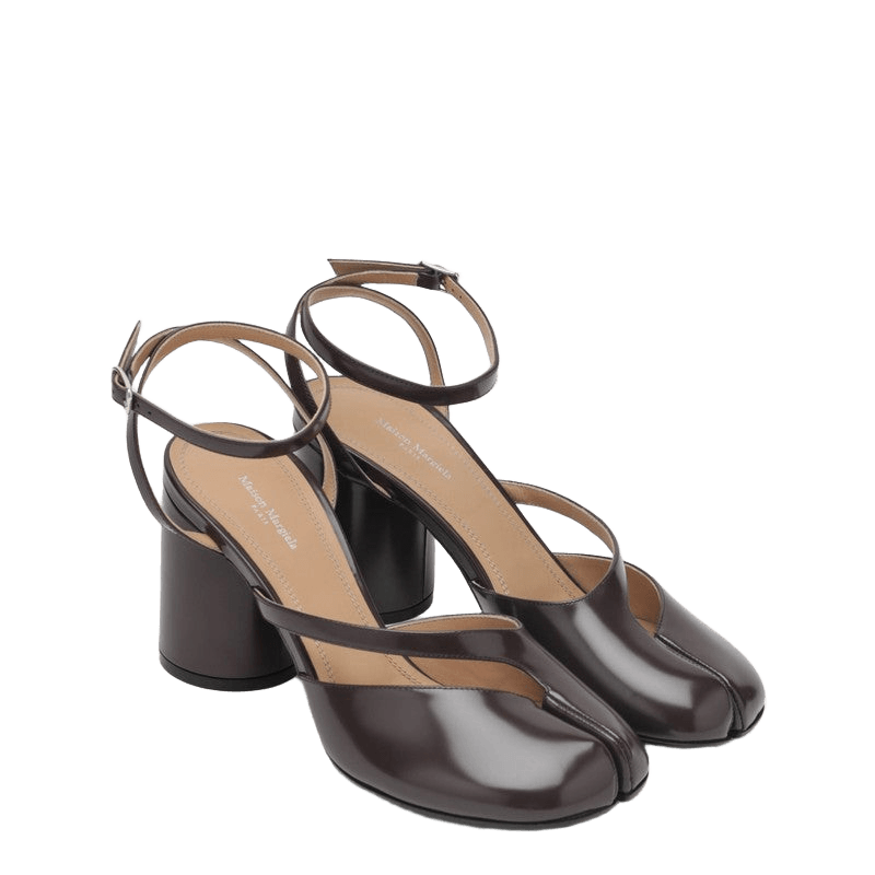 Maison Margiela Brown Leather Tabi Sandals in Brushed Glam Steals