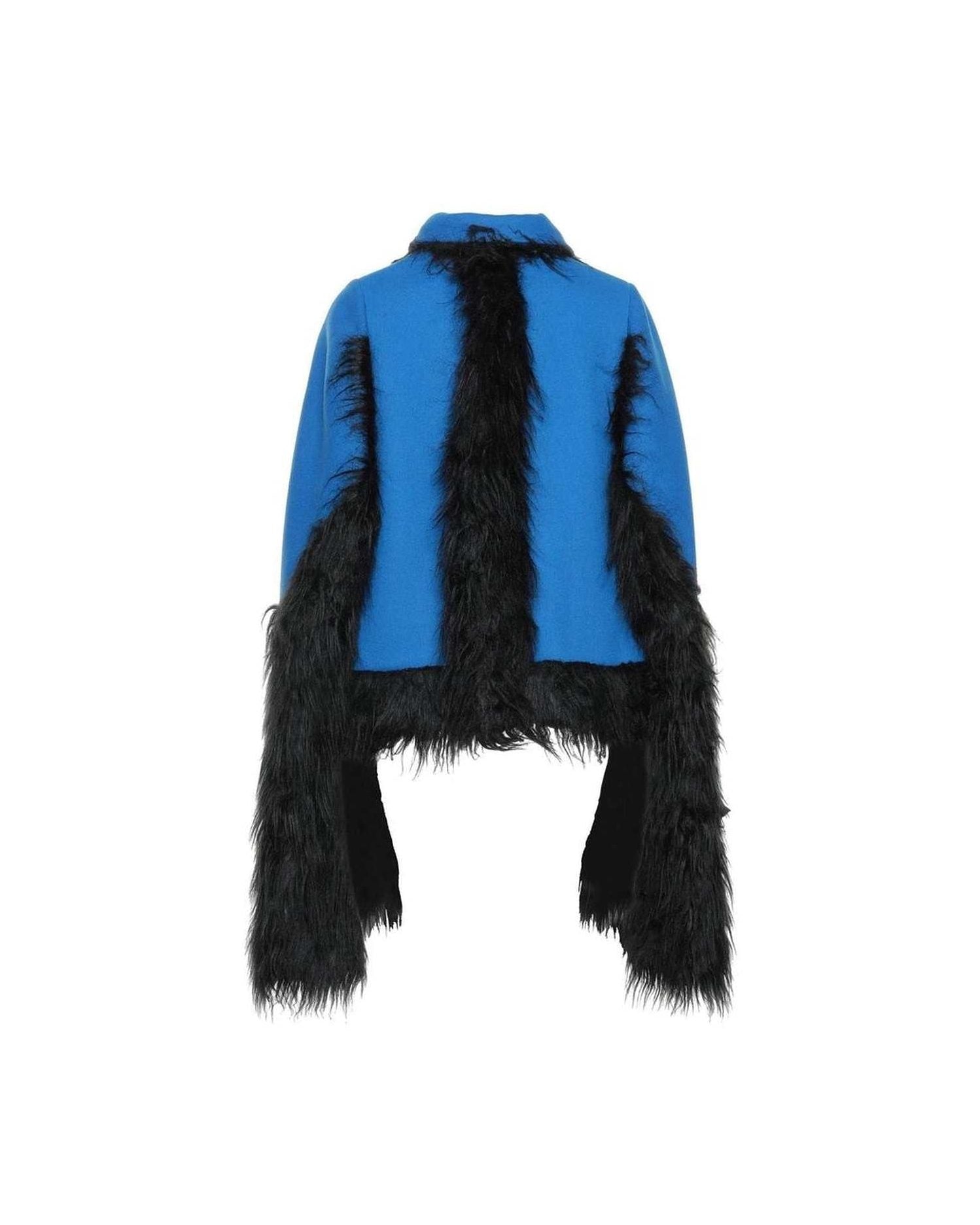 Maison Margiela Faux Fur Trimmed Cape Jacket Glam Steals