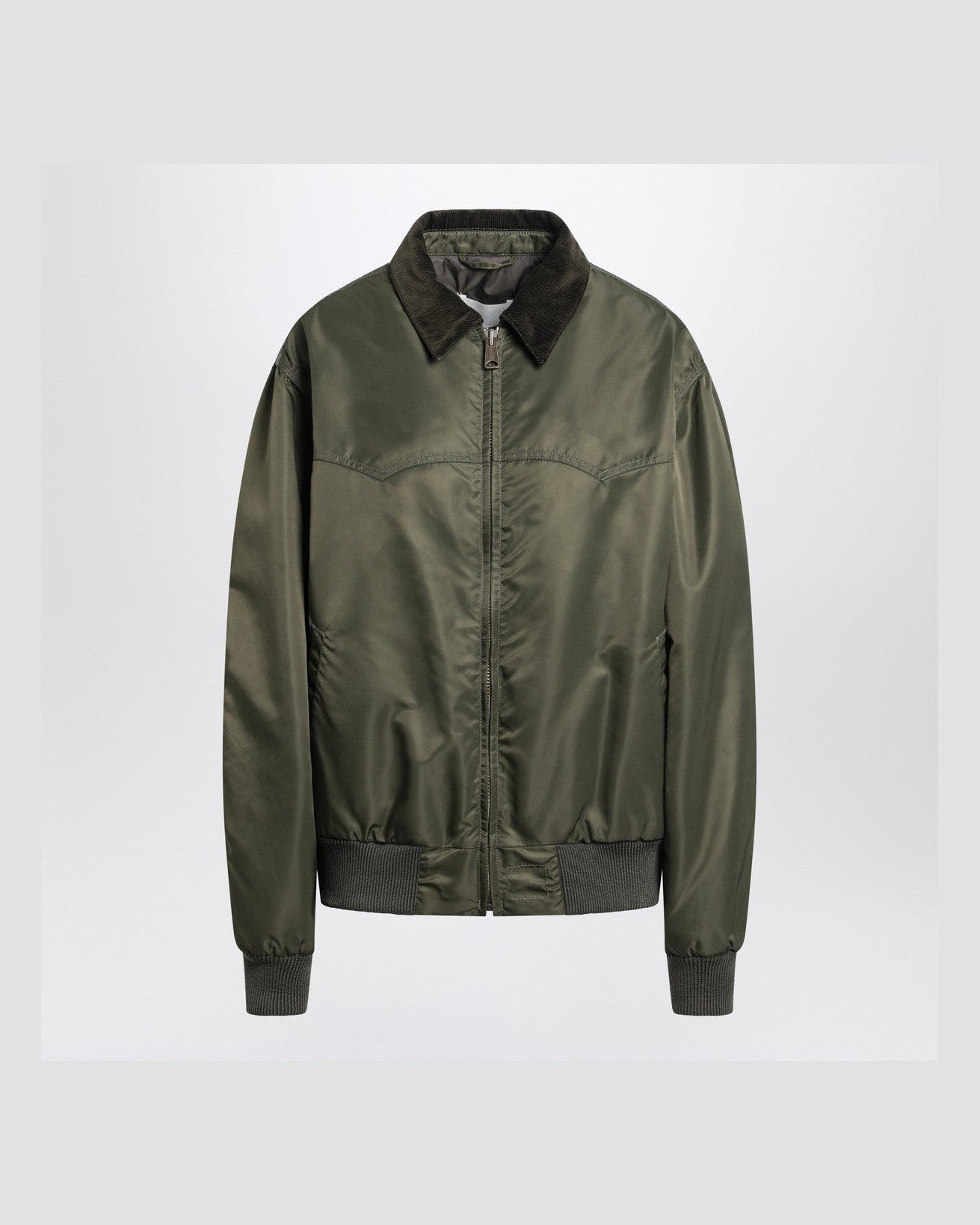 Maison Margiela Green Nylon Khaki Padded Bomber Jacket