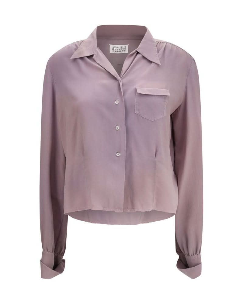 Maison Margiela Purple Silk Dress Shirt 
