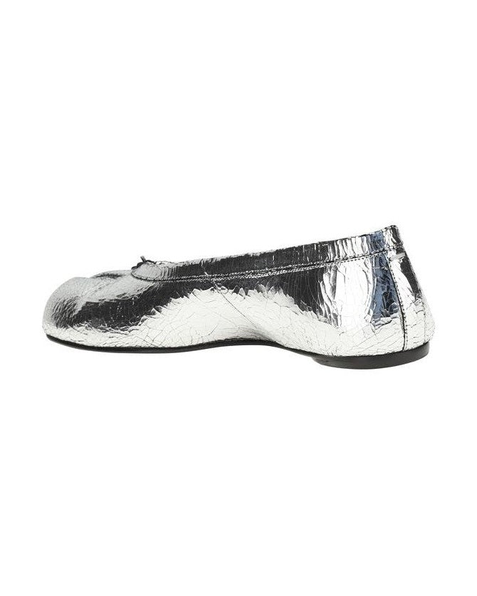 Maison Margiela Silver Calf Leather Bos Taurus Ballet Flats 