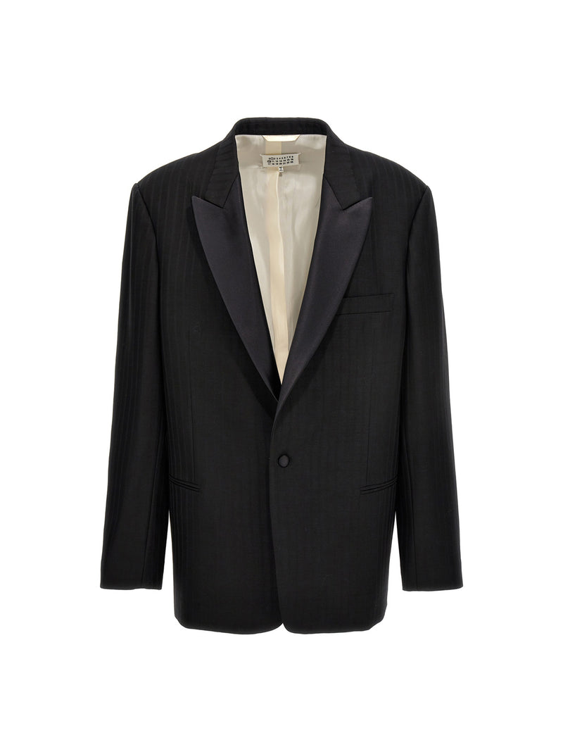 Maison Margiela Striped Single Breast Blazer Jacket Glam Steals