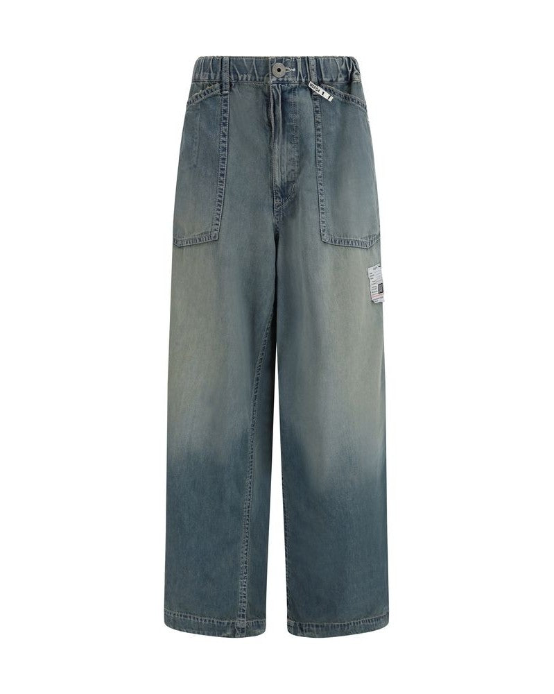 Maison Mihara Yasuhiro Blue Cotton Relaxed Fit Jeans Glam Steals