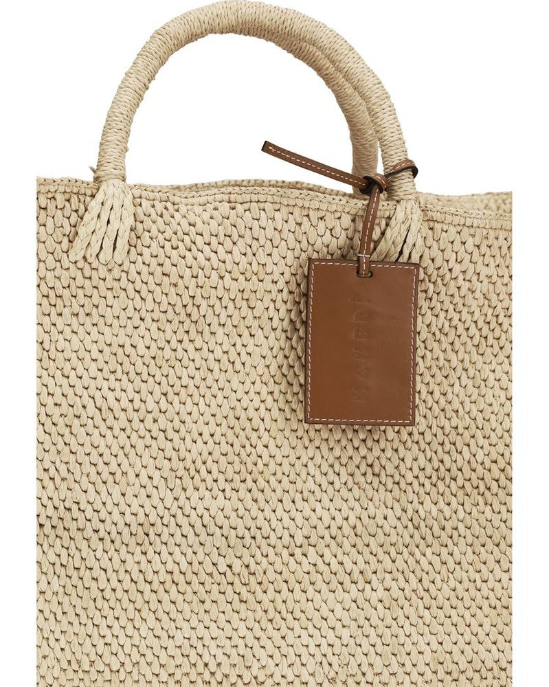 Manebi Beige Raffia Handbag Glam Steals