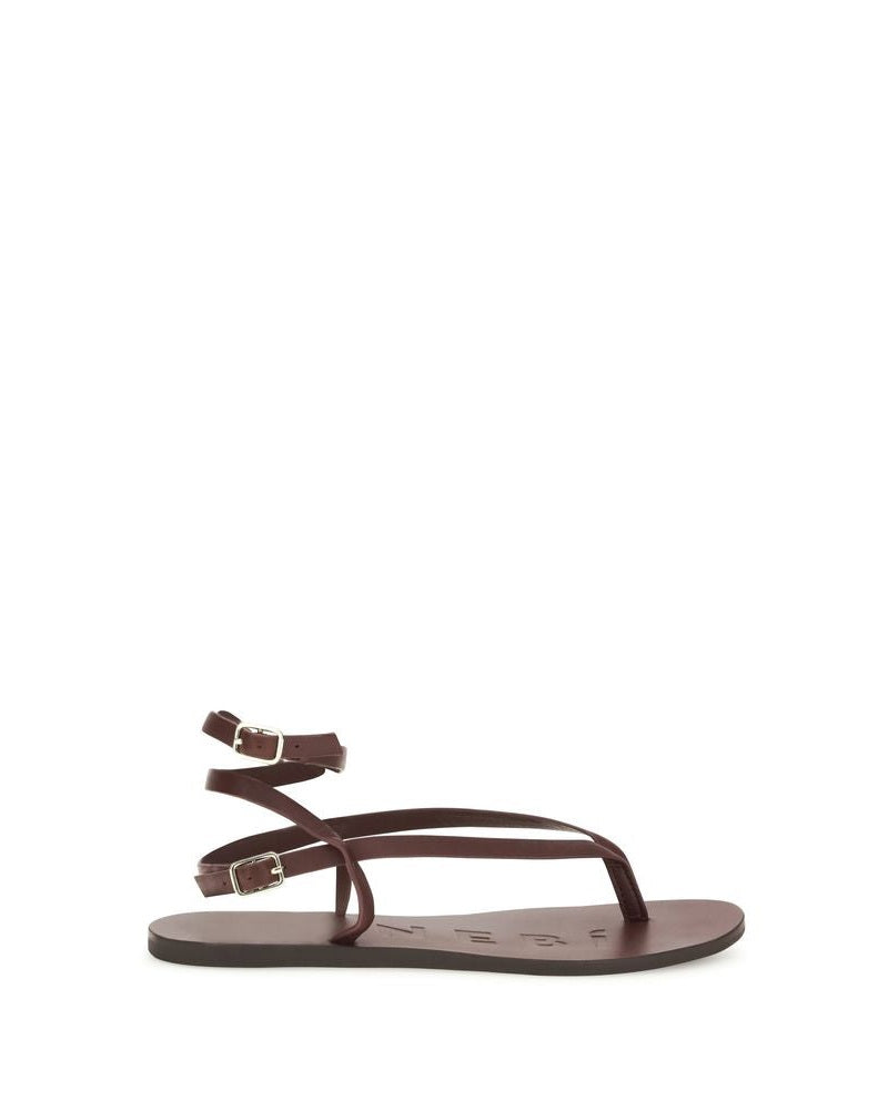 Manebi Brown Flat Sandals Glam Steals