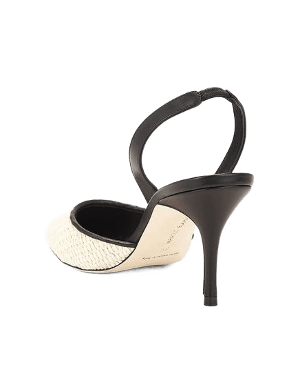 Manolo Blahnik Black Raffia Mid Heels Glam Steals