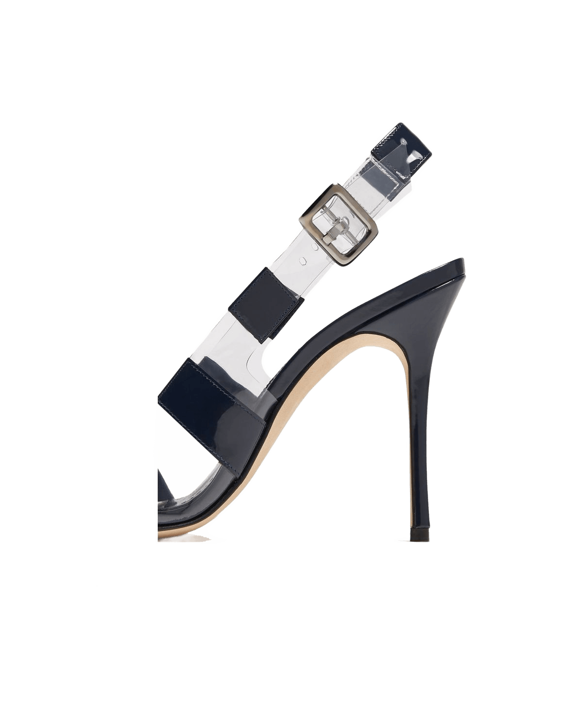 Manolo Blahnik Blue Calfskin Striped Slingback Heels Glam Steals