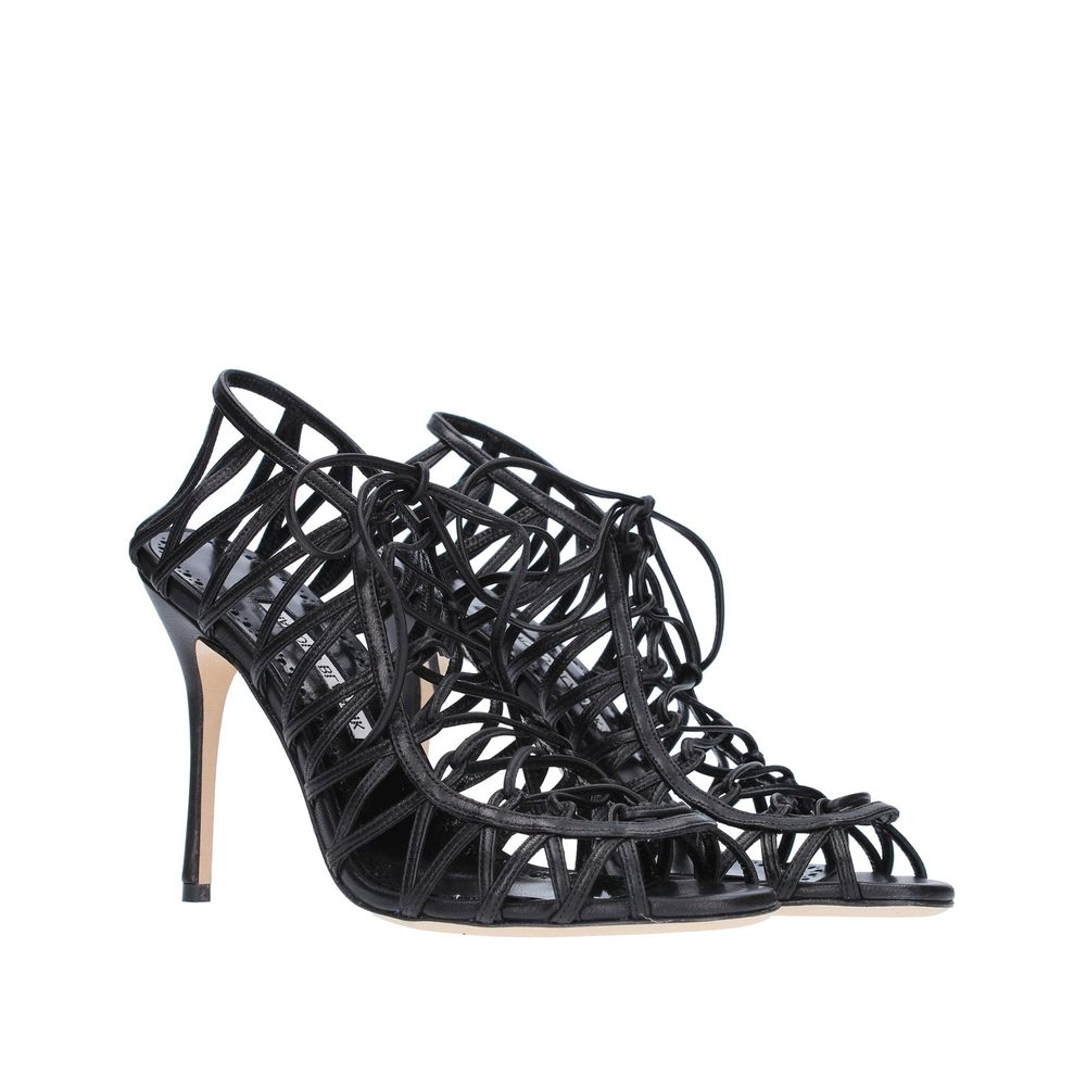 Manolo Blahnik Leather Hamza 105 Sandals Glam Steals