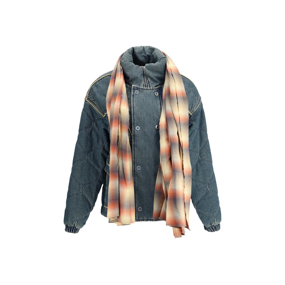 Marbell Denim Down Jacket Scarf Glam Steals