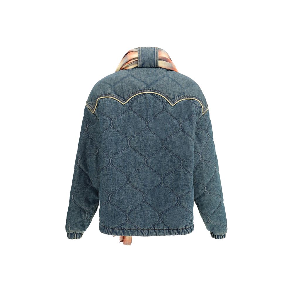 Marbell Denim Down Jacket Scarf Glam Steals