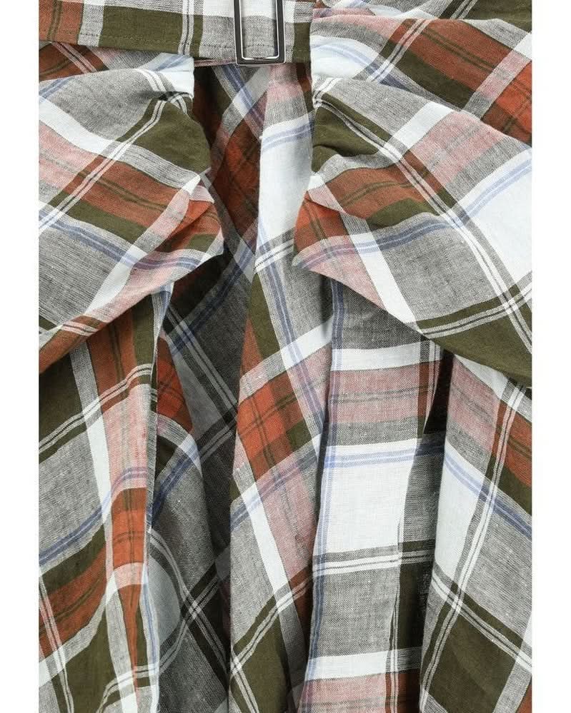 Marbell Multicolor Linen Midi Skirt 