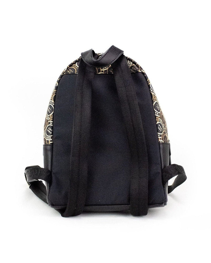 Marc Jacobs Signet Mini Logo Printed Leather Shoulder Backpack Black Bookbag Glam Steals