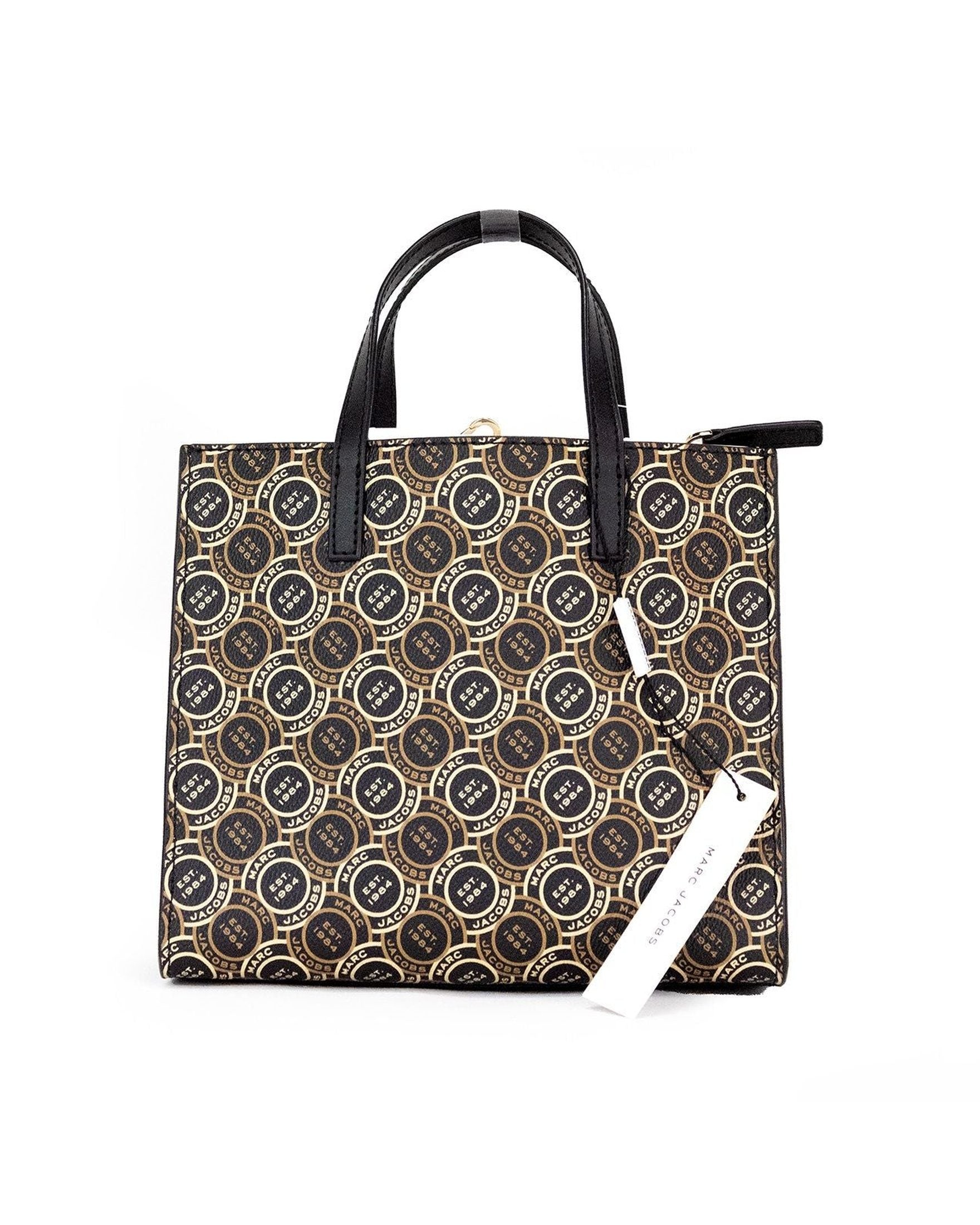 Marc Jacobs Mini Grind Signet Printed Leather Crossbody Tote Handbag Purse Glam Steals