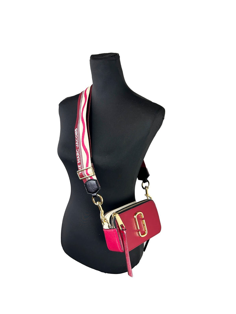 Marc Jacobs Red Leather Snapshot Shoulder Bag Multi Glam Steals