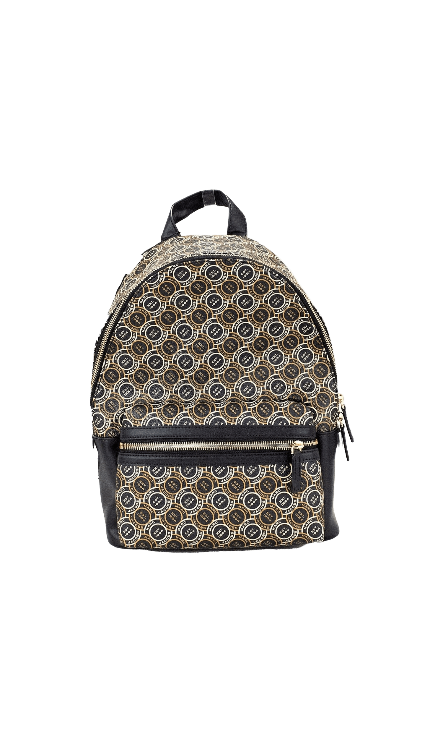 Marc Jacobs Signet Medium Logo Printed Leather Shoulder Backpack Black Bookbag Glam Steals