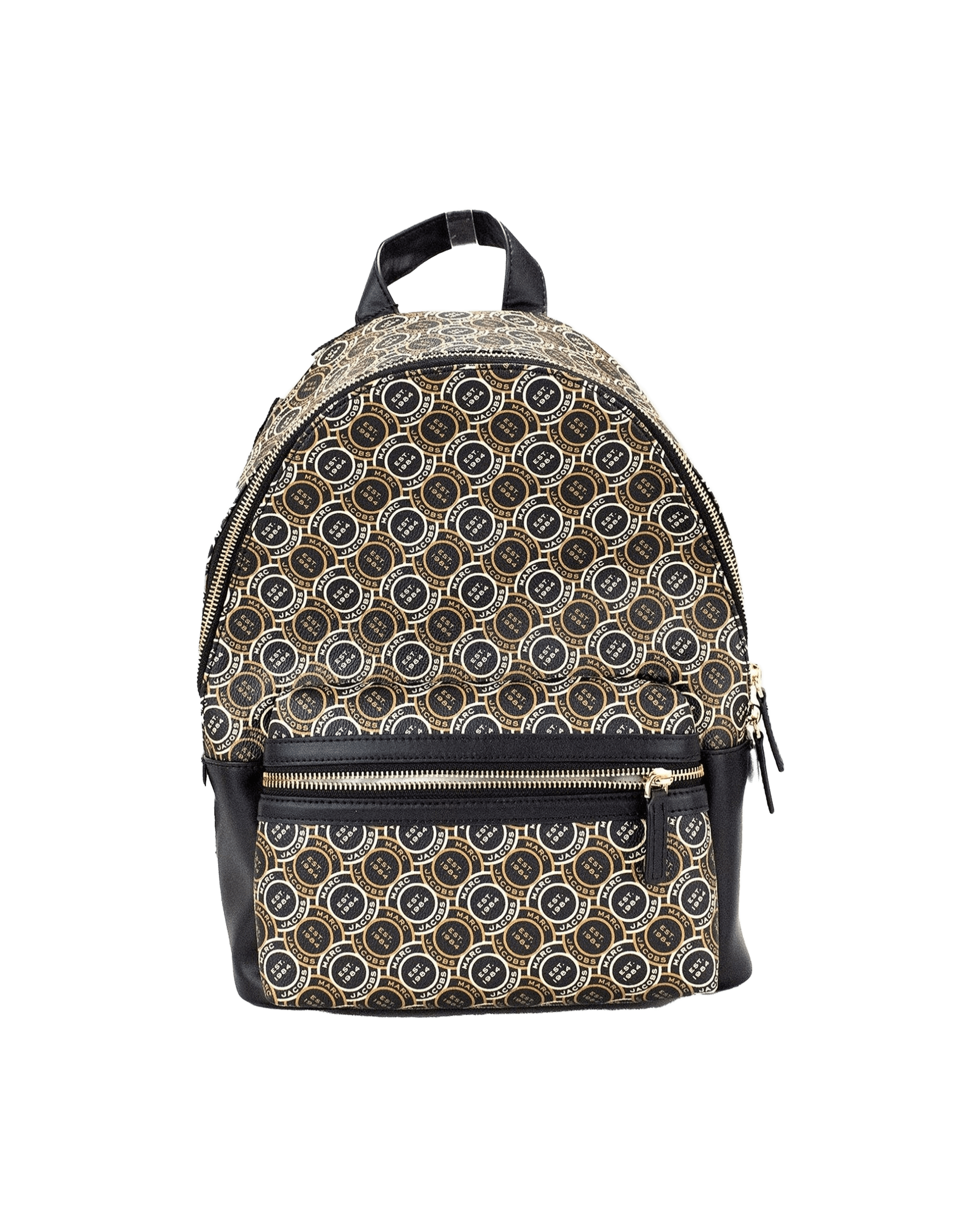 Marc Jacobs Signet Medium Logo Printed Leather Shoulder Backpack Black Bookbag Glam Steals