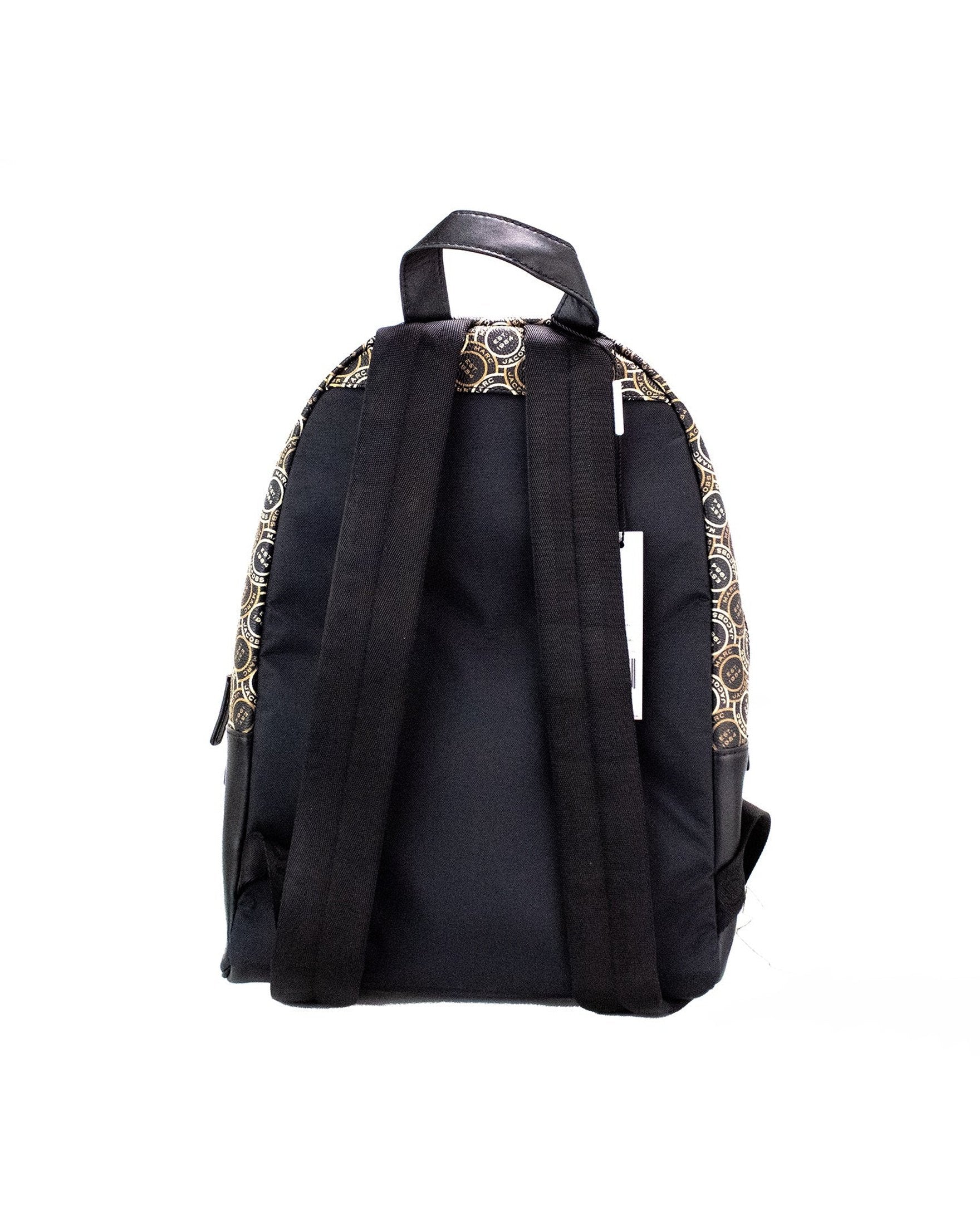 Marc Jacobs Signet Medium Logo Printed Leather Shoulder Backpack Black Bookbag Glam Steals