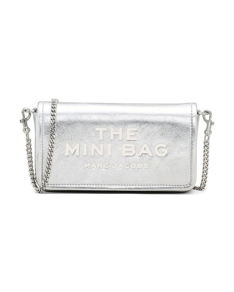 Marc Jacobs Silver Metallic Leather Chain Mini Bag Glam Steals