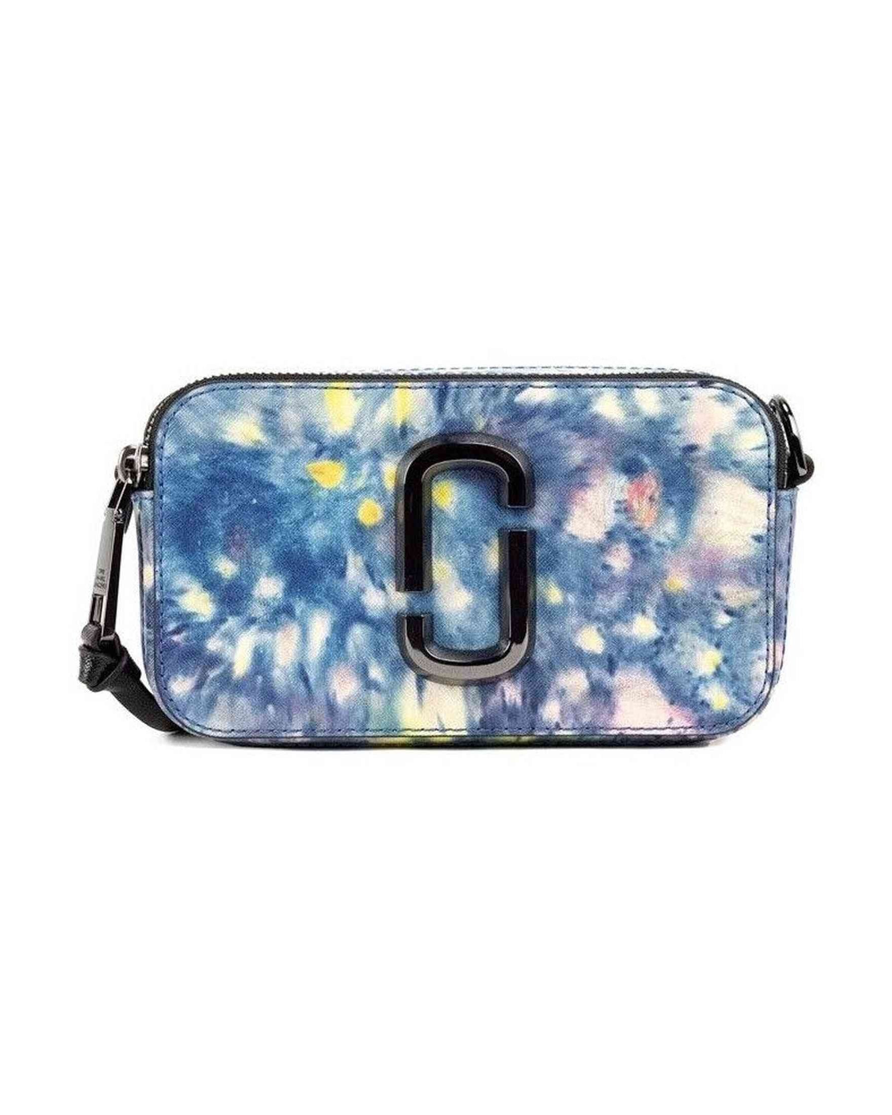 Marc Jacobs The Snapshot Bag Watercolor Printed Leather Shoulder Bag Blue Purse Glam Steals
