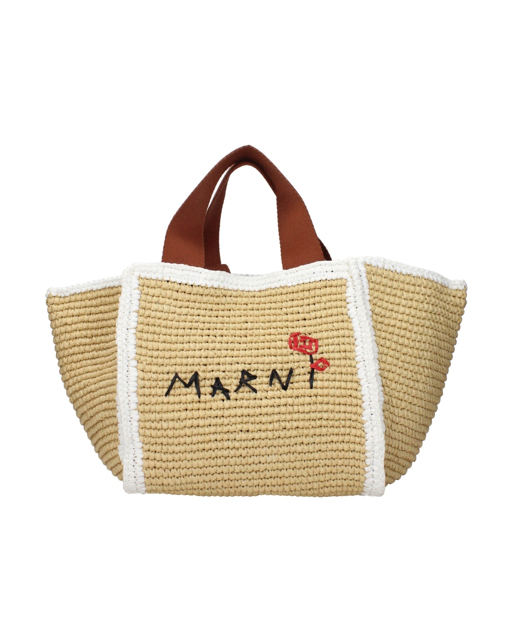 Marni Beige Raffia Handbag Handbags