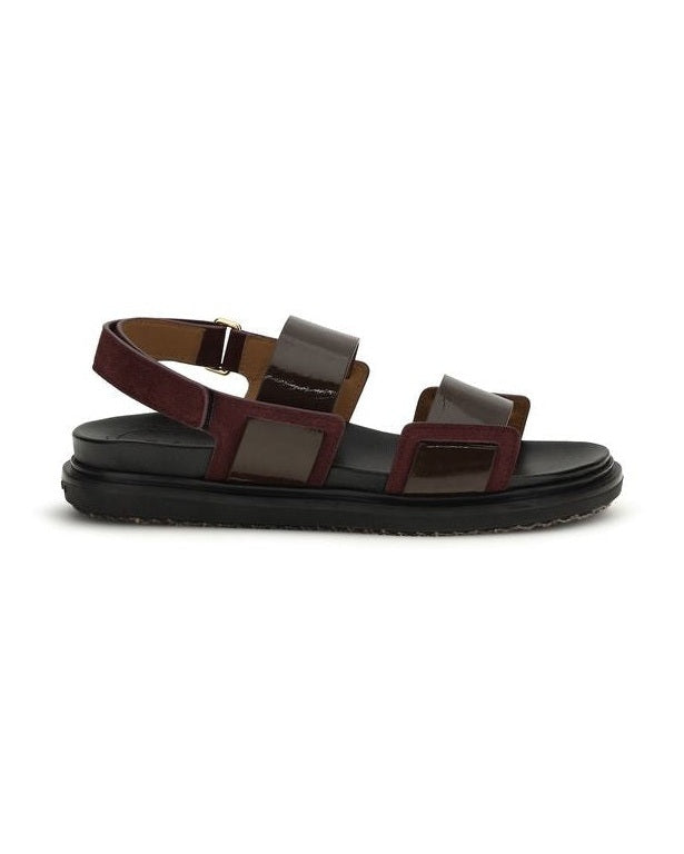 Marni Black Leather Calf Bos Taurus Strap Sandals Glam Steals