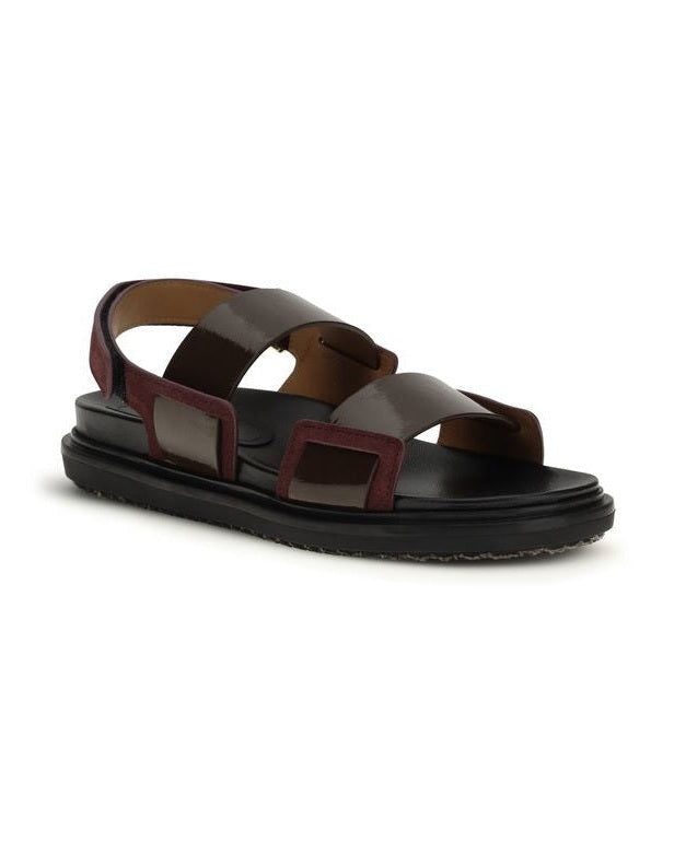Marni Black Leather Calf Bos Taurus Strap Sandals Glam Steals