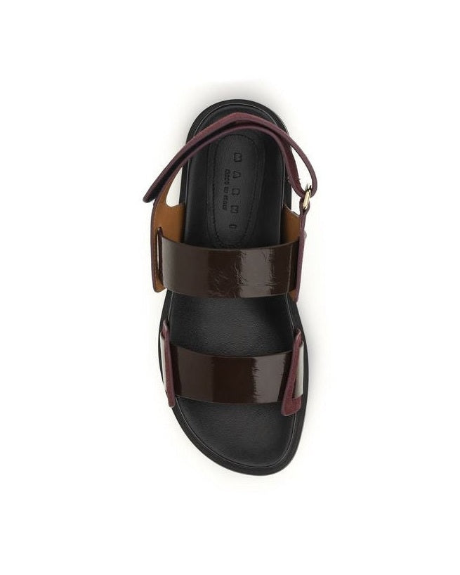 Marni Black Leather Calf Bos Taurus Strap Sandals Glam Steals