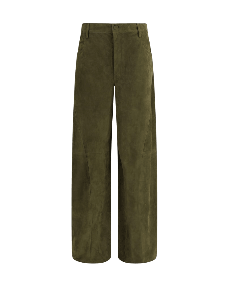 Marni Green Calf Leather Bos Taurus Pant Glam Steals