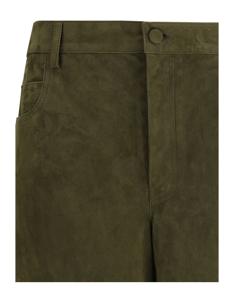 Marni Green Calf Leather Bos Taurus Pant Glam Steals