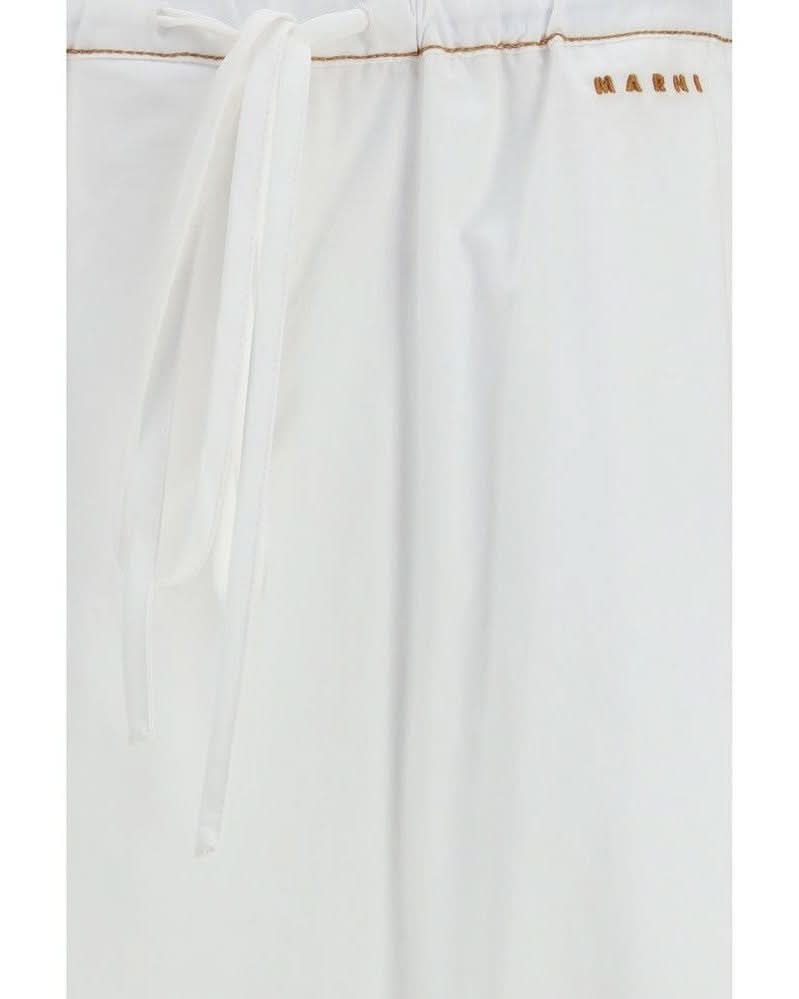 Marni White Cotton Casual Pant Glam Steals