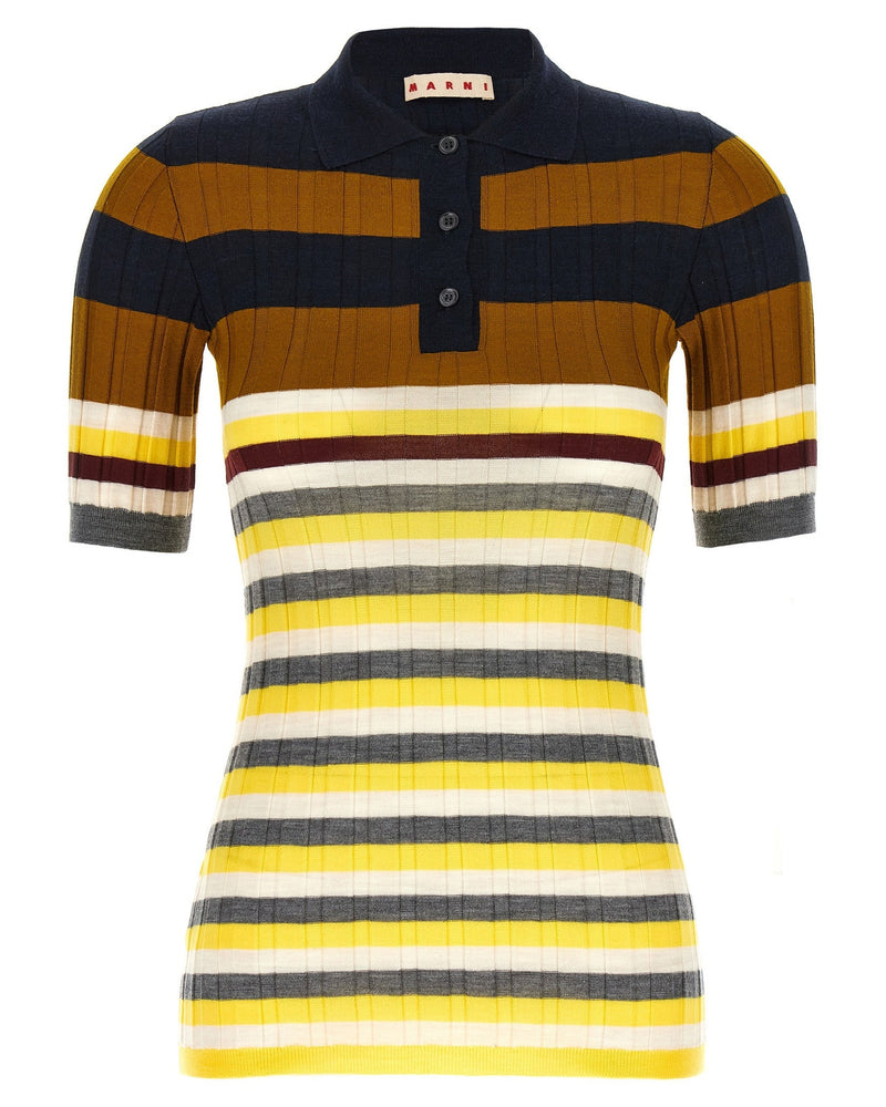 Marni Wool Ribbed Polo Shirt Glam Steals